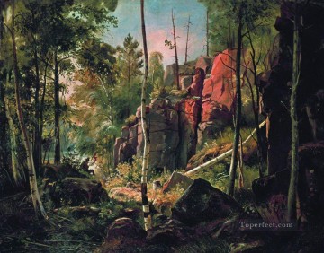 classical landscape Painting - view of valaam island kukko 1860 1 classical landscape Ivan Ivanovich forest